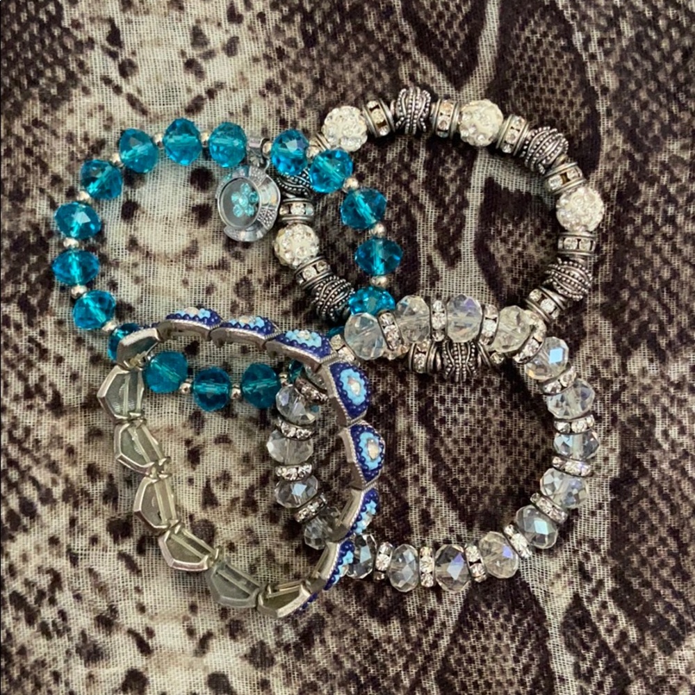 Blue and Silver bracelet lot